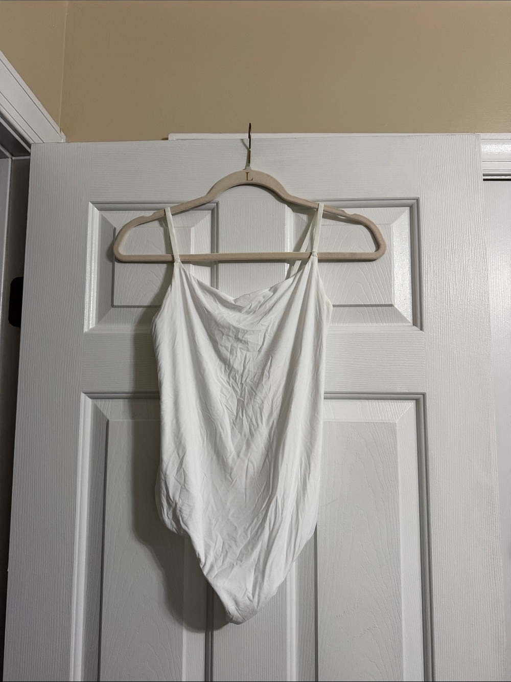 Smoothez by Aerie White Sleeveless Tank Top Spaghetti Strap Bodysuit Size Large